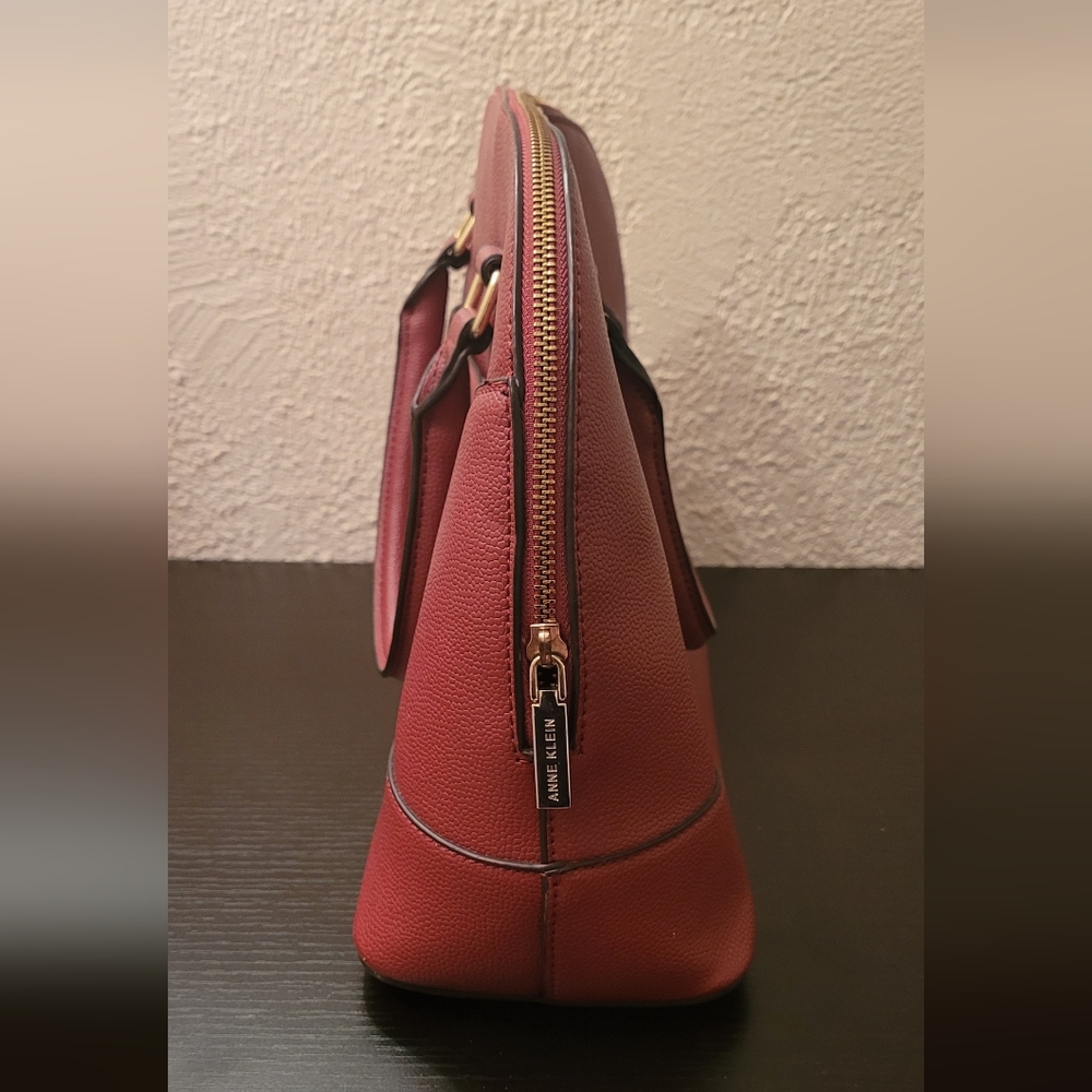 Anne Klein Women's Handbag Dome Satchel Red - Picture 6 of 10